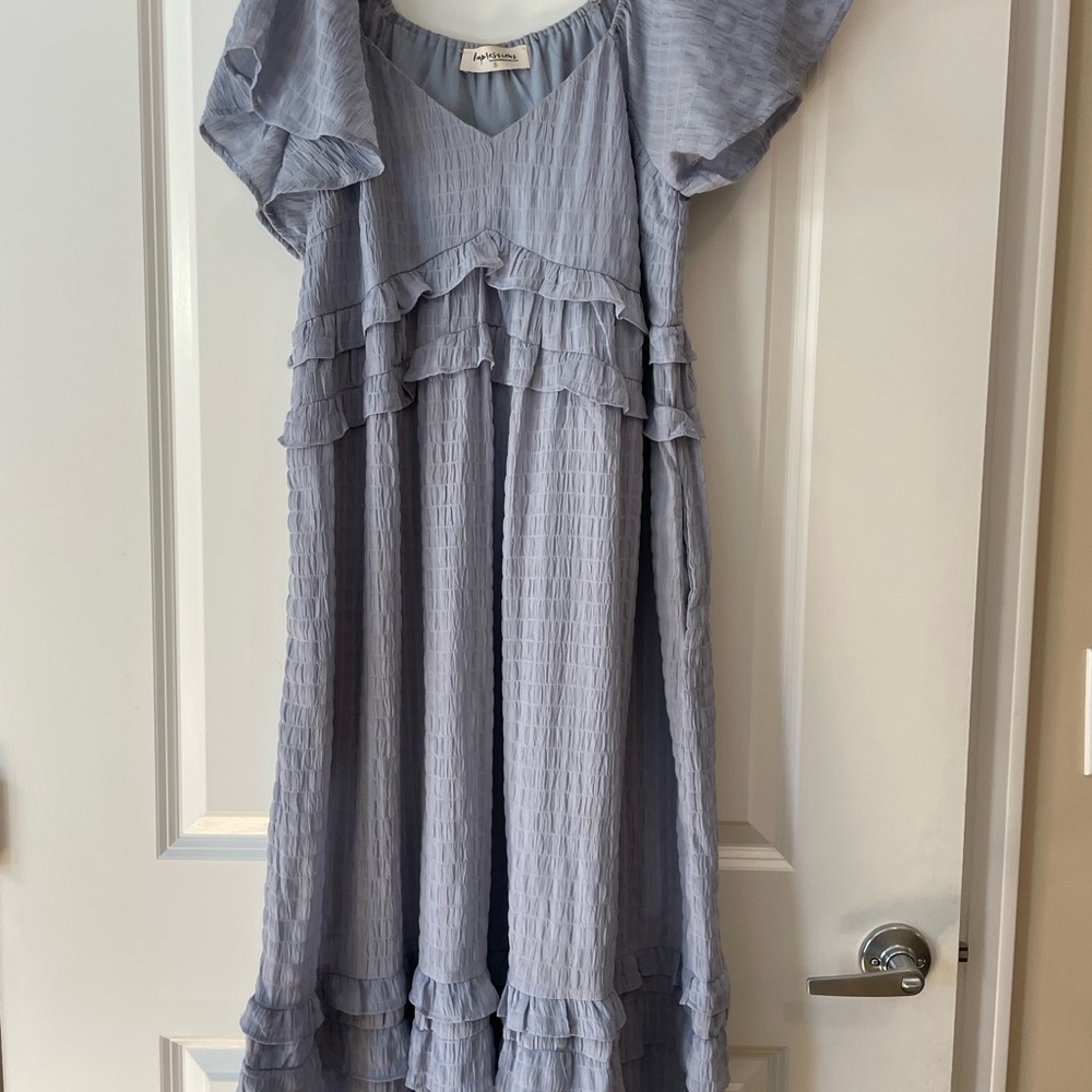Impressions Women's Maxi Dress in periwinkle